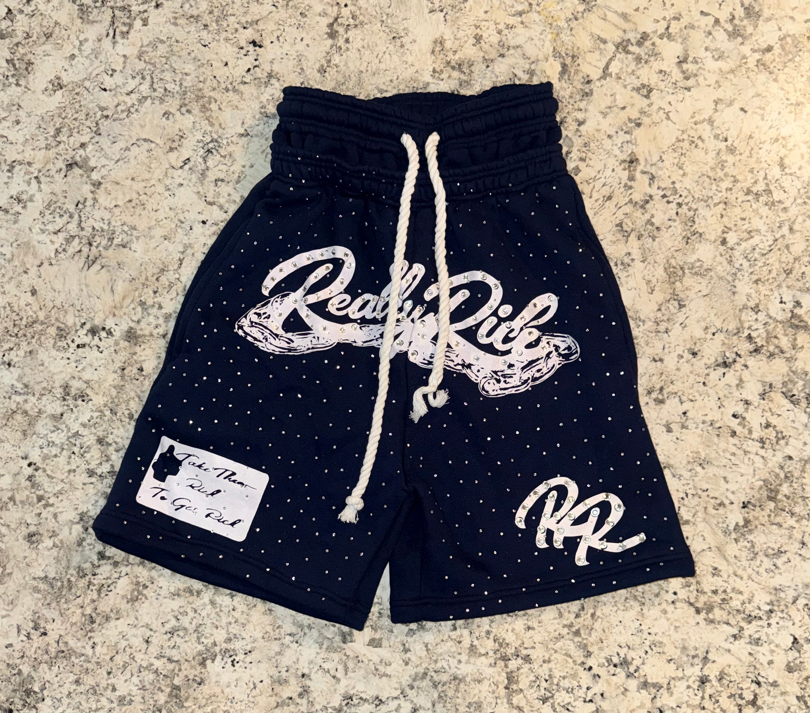 All Star Rhinestones Double Waisted Shorts